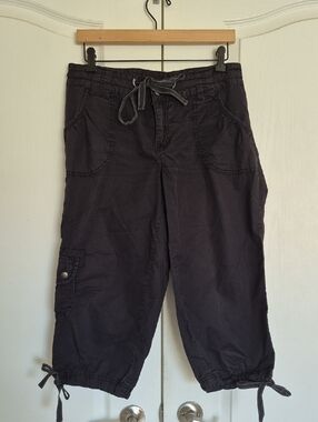 Calvin Klein Black Women's Cargo Capris with Drawstring